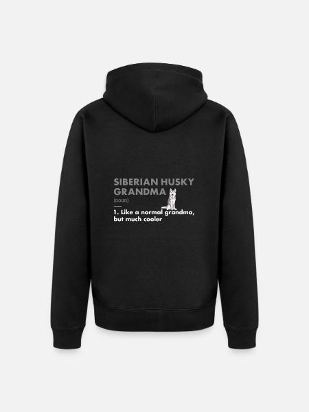Siberian Husky Grandma Definition - Unisex Premium Organic Zip Hoodie - black