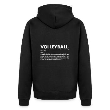 Sport Definition Volleyball - Unisex Premium Bio Zip Hoodie - Schwarz - Hinten - Nico (187cm)