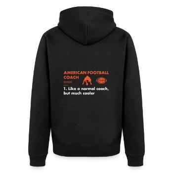 Sport Coach Definition American Football - Unisex Premium Bio Zip Hoodie - Schwarz - Hinten - Nico (187cm)