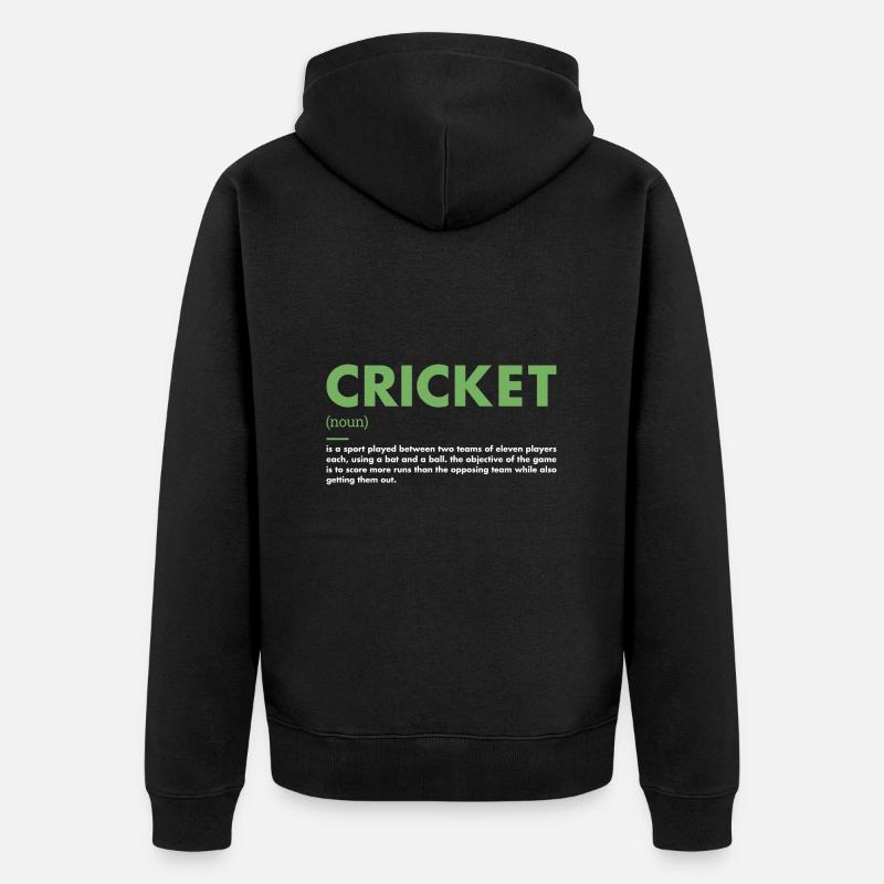 Sport Définition Cricket - Veste à capuche bio Premium Unisexe - noir