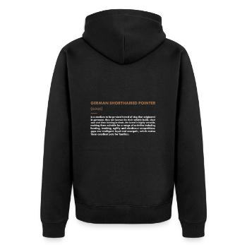 German Shorthaired Pointer Definition - Unisex Premium Bio Zip Hoodie - Schwarz - Hinten - Nico (187cm)