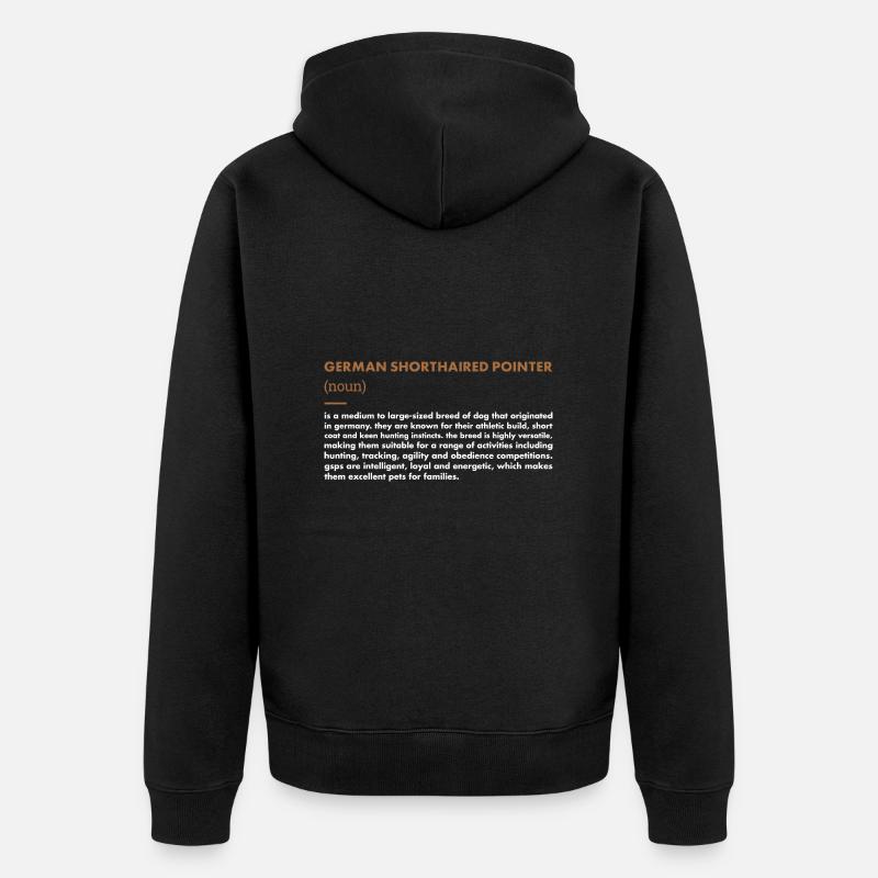 German Shorthaired Pointer Definition - Unisex Premium Organic Zip Hoodie - black
