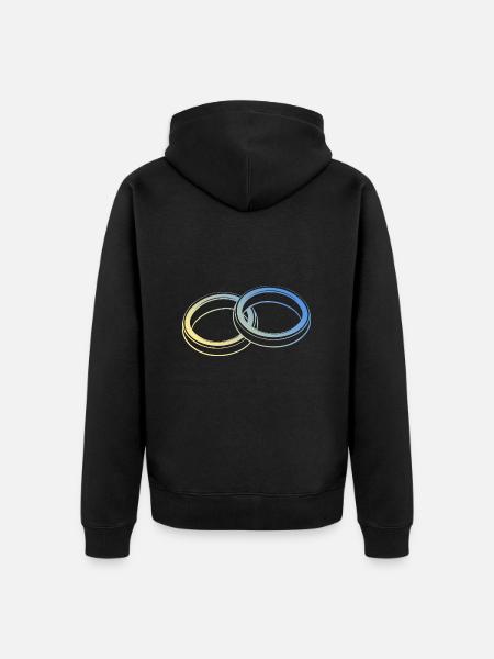 Wedding Wedding Rings - Unisex Premium Organic Zip Hoodie - black