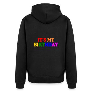 It's my birthday - Veste à capuche bio Premium Unisexe - noir - Dos - Nico (187cm)