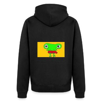 Géraldine Drapeau - Veste à capuche bio Premium Unisexe - noir - Dos - Nico (187cm)