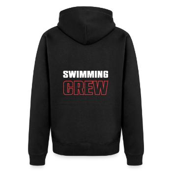 Swimming Crew - Unisex Premium Bio Zip Hoodie - Schwarz - Hinten - Nico (187cm)