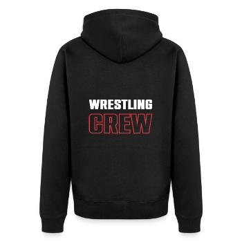 Wrestling Crew - Unisex Premium Bio Zip Hoodie - Schwarz - Hinten - Nico (187cm)