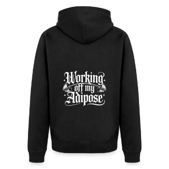Working off my Adipose Workout Training - Unisex Premium Organic Zip Hoodie - black - Back - Nico (187cm)