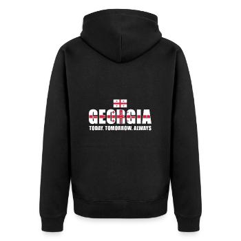 Aujourd’hui Demain Toujours Rugby - Veste à capuche bio Premium Unisexe - noir - Dos - Nico (187cm)