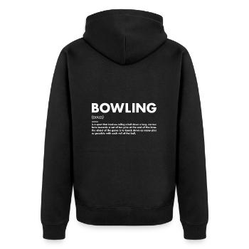 Sport Definition Bowling - Unisex Premium Bio Zip Hoodie - Schwarz - Hinten - Nico (187cm)