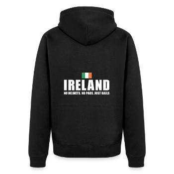 Pas de casques pas de coussinets juste des ballons Irlande Rugby - Veste à capuche bio Premium Unisexe - noir - Dos - Nico (187cm)
