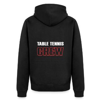 Table Tennis Crew - Unisex Premium Bio Zip Hoodie - Schwarz - Hinten - Nico (187cm)