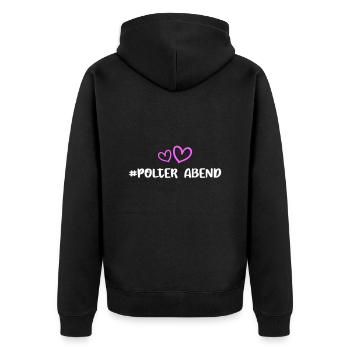 Polterabend Herz - Unisex Premium Bio Zip Hoodie - Schwarz - Hinten - Nico (187cm)