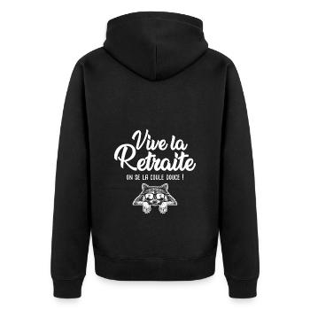 cadeau retraite homme retraité vive la retraite - Veste à capuche bio Premium Unisexe - noir - Dos - Nico (187cm)