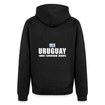 Uruguay Today Tomorrow Always Uruguay Rugby - Unisex Premium Organic Zip Hoodie - black - Back - Nico (187cm)