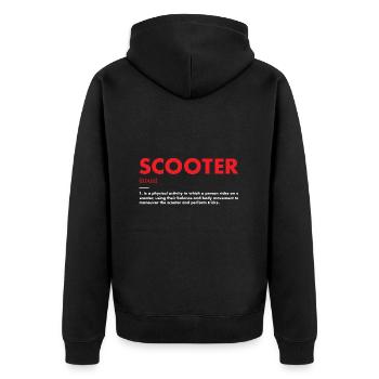 Sport Definition Scooter - Unisex Premium Bio Zip Hoodie - Schwarz - Hinten - Nico (187cm)
