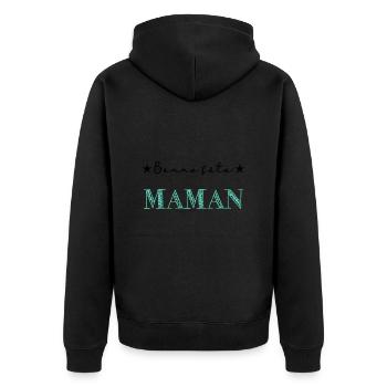FÊTE DES MÈRES. BONNE FÊTE MAMAN. MAMAN. FÊTE - Veste à capuche bio Premium Unisexe - noir - Dos - Nico (187cm)