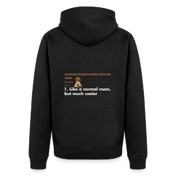 German Shorthaired Pointer Mom Definition - Unisex Premium Organic Zip Hoodie - black - Back - Nico (187cm)