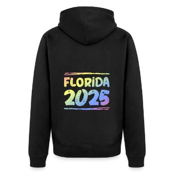 Floride 2025 Coloré - Veste à capuche bio Premium Unisexe - noir - Dos - Nico (187cm)