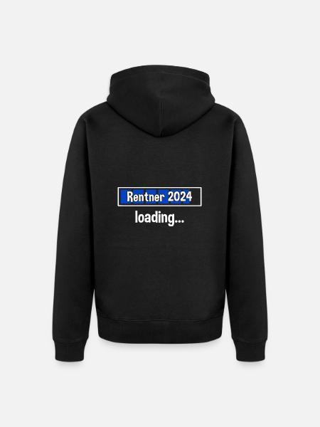 Rentner 2024 Loading... Rente 2024 - Unisex Premium Bio Zip Hoodie - Schwarz