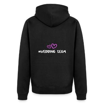 Wedding Team Heart - Unisex Premium Organic Zip Hoodie - black - Back - Nico (187cm)