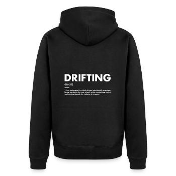 Sport Definition Drifting - Unisex Premium Bio Zip Hoodie - Schwarz - Hinten - Nico (187cm)