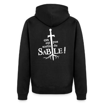 On est pas sortis du sable ! - Veste à capuche bio Premium Unisexe - noir - Dos - Nico (187cm)