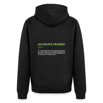 Sport Definition Ultimate Frisbee - Unisex Premium Bio Zip Hoodie - Schwarz - Hinten - Nico (187cm)