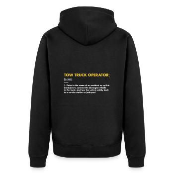 Tow Truck Operator Definition Tow Truck Operator - Unisex Premium Bio Zip Hoodie - Schwarz - Hinten - Nico (187cm)