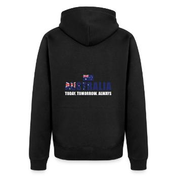 Australia Today Tomorrow Always Australia Rugby - Unisex Premium Organic Zip Hoodie - black - Back - Nico (187cm)