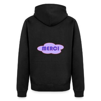 MERCI. MAÎTRESSE. MAÎTRE. MERCI MAÎTRESSE - Veste à capuche bio Premium Unisexe - noir - Dos - Nico (187cm)