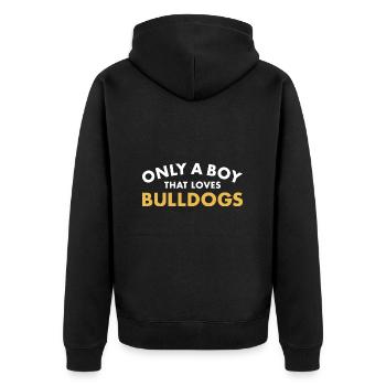 Seulement un garçon qui aime Bulldog - Veste à capuche bio Premium Unisexe - noir - Dos - Nico (187cm)