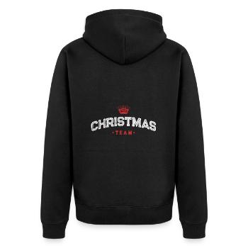 Christmas Team - Unisex Premium Organic Zip Hoodie - black - Back - Nico (187cm)