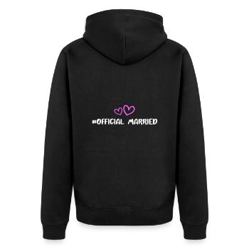 Married Hochzeit Herz - Unisex Premium Bio Zip Hoodie - Schwarz - Hinten - Nico (187cm)