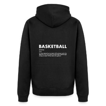 Sport Definition Basketball - Unisex Premium Organic Zip Hoodie - black - Back - Nico (187cm)