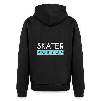 Skater Crew - Unisex Premium Bio Zip Hoodie - Schwarz - Hinten - Nico (187cm)
