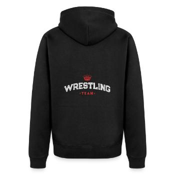 Wrestling Team - Unisex Premium Bio Zip Hoodie - Schwarz - Hinten - Nico (187cm)