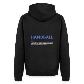 Sport Definition Handball - Unisex Premium Bio Zip Hoodie - Schwarz - Hinten - Nico (187cm)