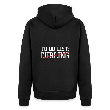 Sport To Do List Curling - Veste à capuche bio Premium Unisexe - noir - Dos - Nico (187cm)