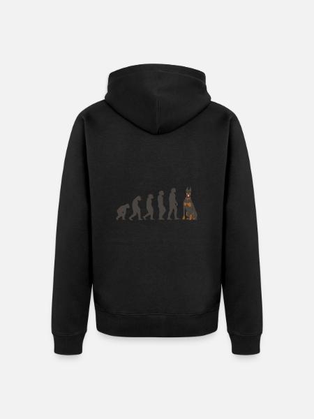 Evolution Doberman Pinscher - Unisex Premium Organic Zip Hoodie - black