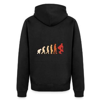 Sport Evolution Baseball - Unisex Premium Organic Zip Hoodie - black - Back - Nico (187cm)