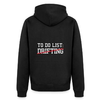 Sport To Do List Drifting - Unisex Premium Bio Zip Hoodie - Schwarz - Hinten - Nico (187cm)