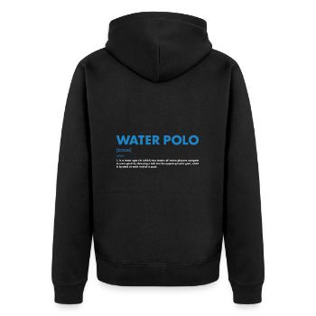 Définition du sport Water-polo - Veste à capuche bio Premium Unisexe - noir - Dos - Nico (187cm)