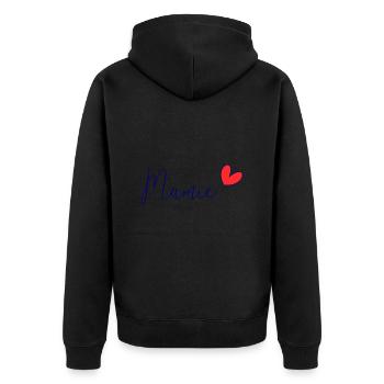MAMIE. FÊTE DES MÈRES. BONNE FÊTE MAMIE. JE T'AIME - Veste à capuche bio Premium Unisexe - noir - Dos - Nico (187cm)
