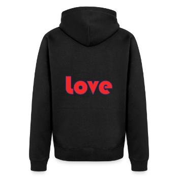 PAAR. ICH HABE GERADE GEHEIRATET. Junggesellinnenabschied. HEILIGER VALENTINSTAG. MARIES - Unisex Premium Bio Zip Hoodie - Schwarz - Hinten - Nico (187cm)
