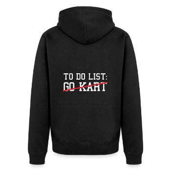 Sport To Do List Go Kart - Unisex Premium Bio Zip Hoodie - Schwarz - Hinten - Nico (187cm)