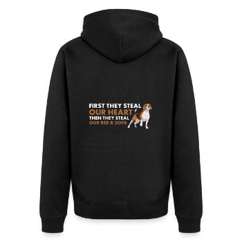 D’abord, ils volent notre cœur Beagle - Veste à capuche bio Premium Unisexe - noir - Dos - Nico (187cm)