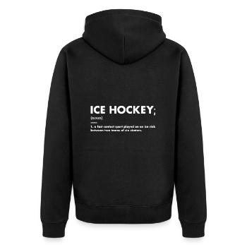Sport Definition Ice Hockey - Unisex Premium Bio Zip Hoodie - Schwarz - Hinten - Nico (187cm)