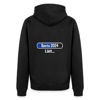 Rente 2024 Lädt... Rente 2024 - Unisex Premium Bio Zip Hoodie - Schwarz - Hinten - Nico (187cm)
