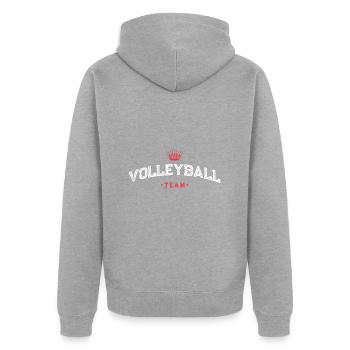 Volleyball Team - Unisex Premium Bio Zip Hoodie - Grau meliert - Hinten - Nico (187cm)